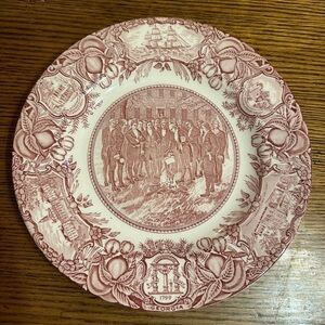 Vintage Burning Of The Yazoo Act Wedgwood Transferware Plate
